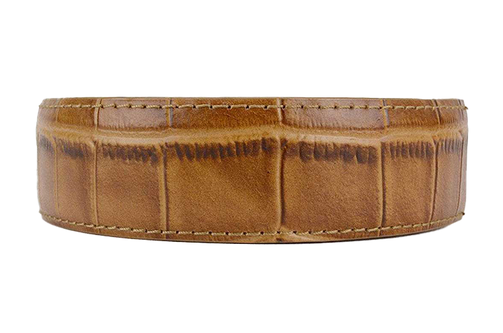 Alligator Embossed Tan 1 3/8 Leather Strap