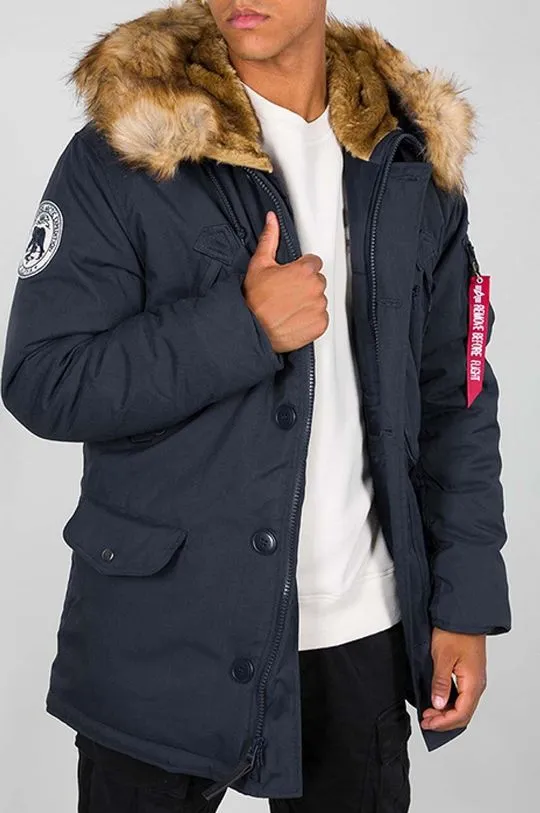 Alpha Industries jacket Polar Jacket men's navy blue color 123144.07