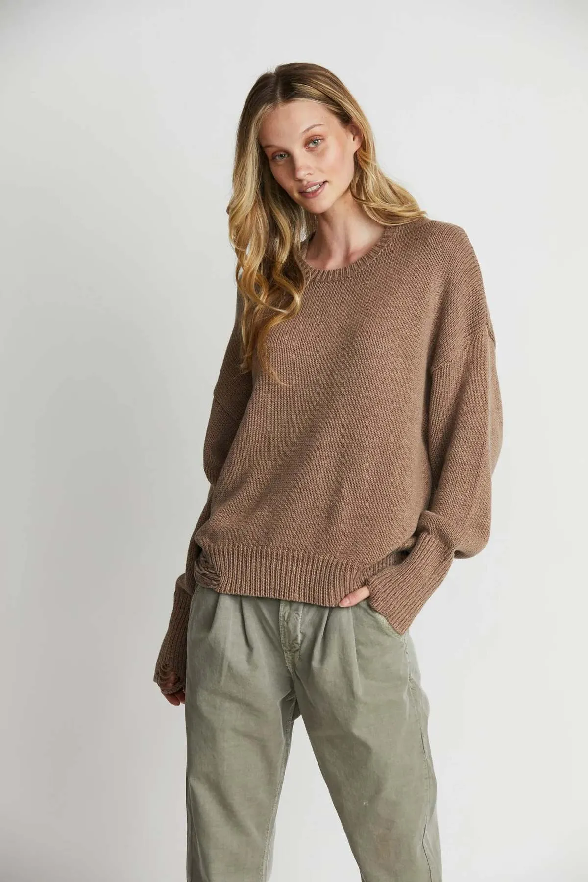 Anabelle Boyfriend Sweater - Farro