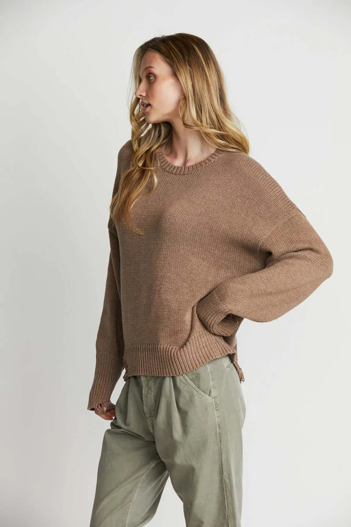 Anabelle Boyfriend Sweater - Farro