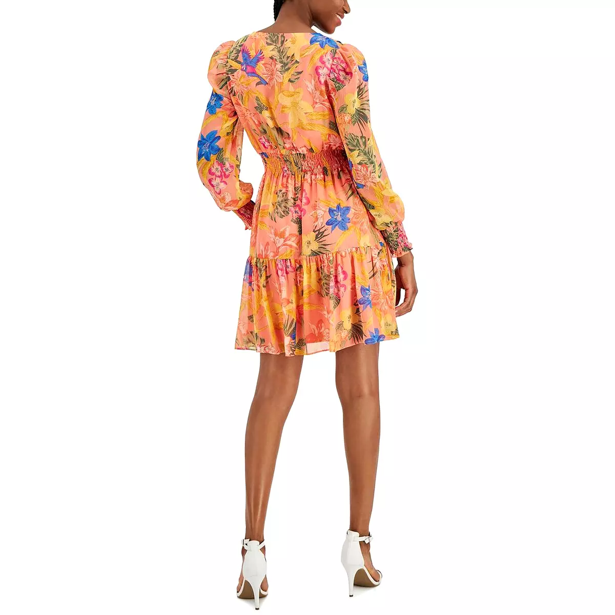 Anne Klein Womens Daytime Tropical Print Fit & Flare Dress