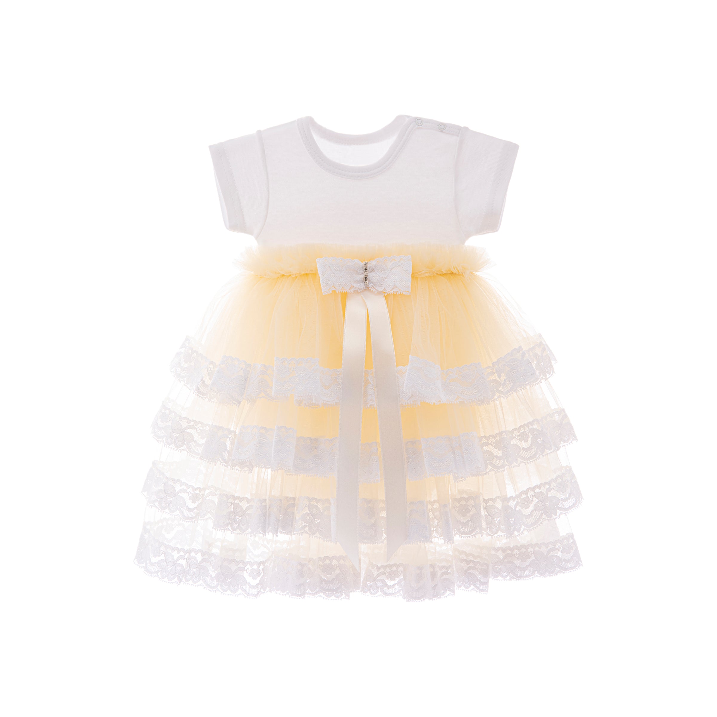 Beige Bella Vina Ruffle Babysuit Dress