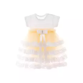 Beige Bella Vina Ruffle Babysuit Dress