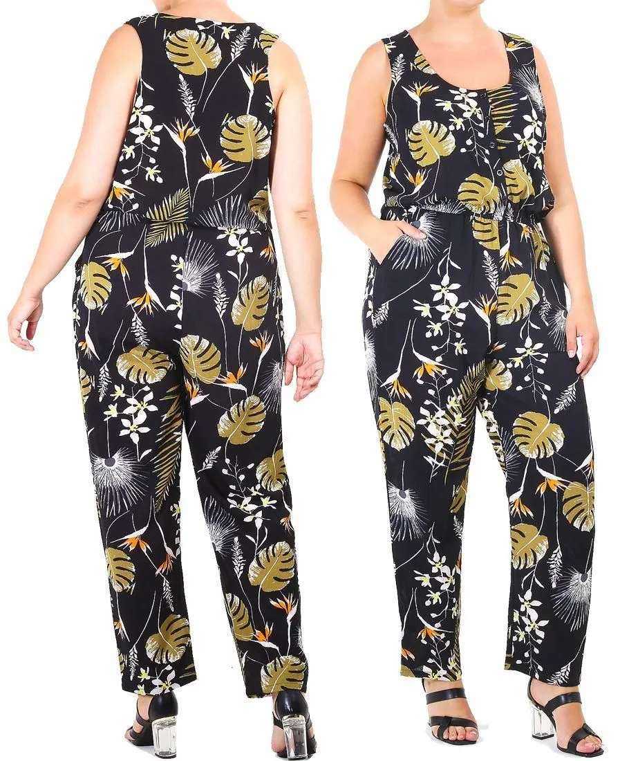 Black Floral Jumpsuit (Curve)