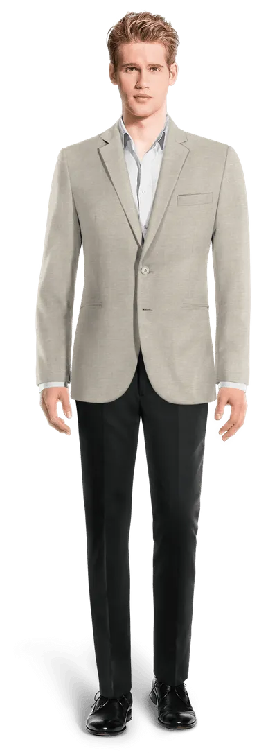  Blazer beige elástica slim fit