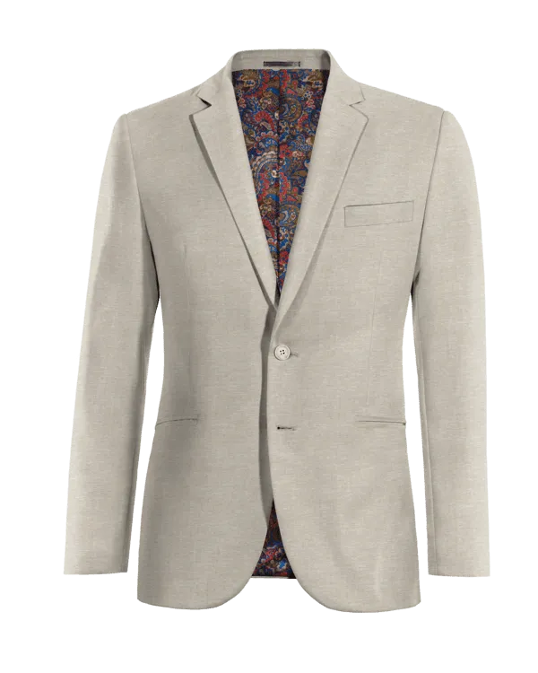  Blazer beige elástica slim fit