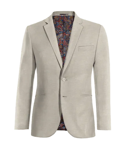  Blazer beige elástica slim fit