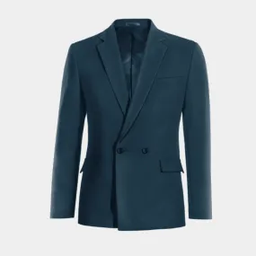  Blazer cruzada verde azulado slim fit