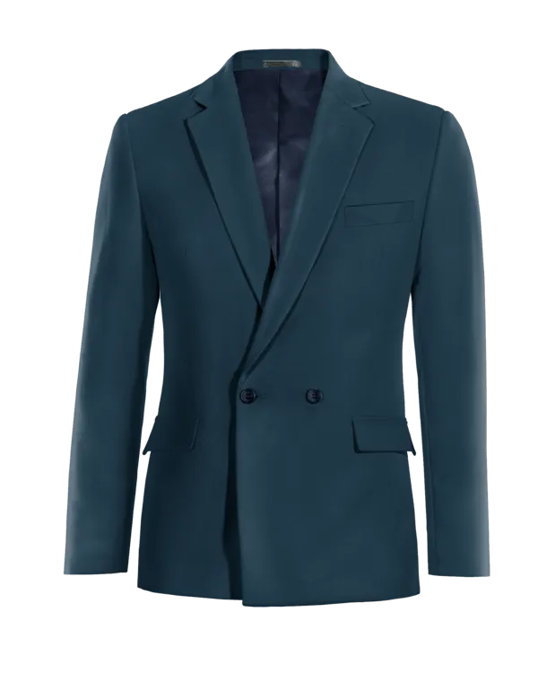  Blazer cruzada verde azulado slim fit