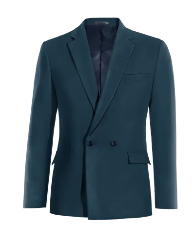  Blazer cruzada verde azulado slim fit