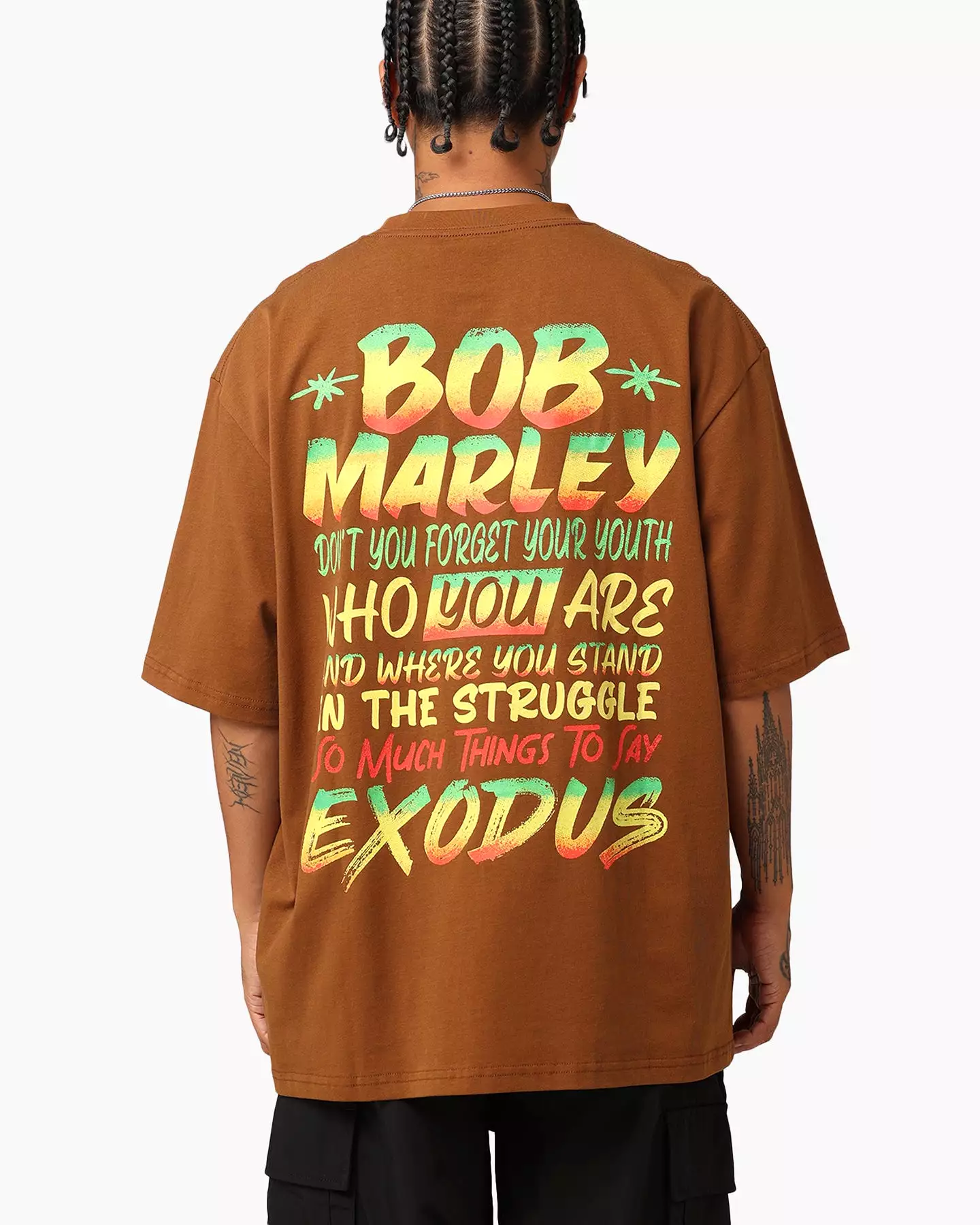 Bob Marley Bob Who You Are Exodus T-Shirt Chocolate