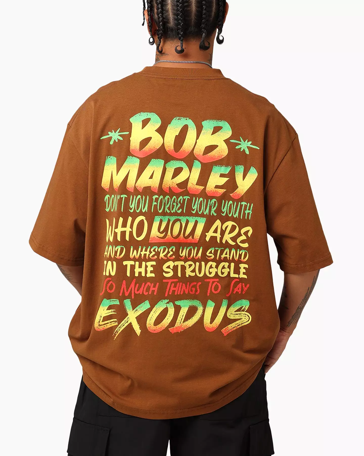 Bob Marley Bob Who You Are Exodus T-Shirt Chocolate