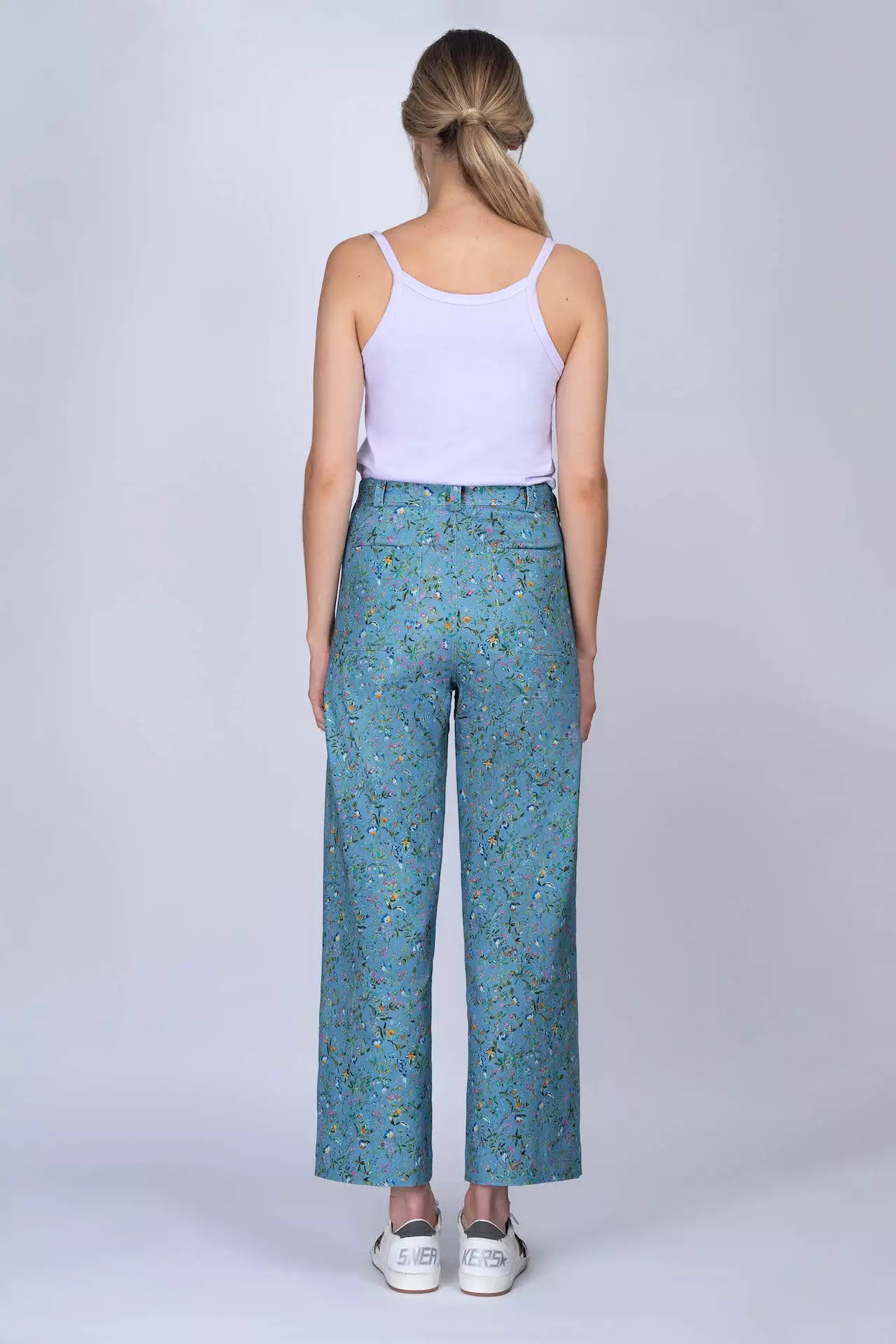 Botanical-Blue Printed Cotton SAILOR Pant