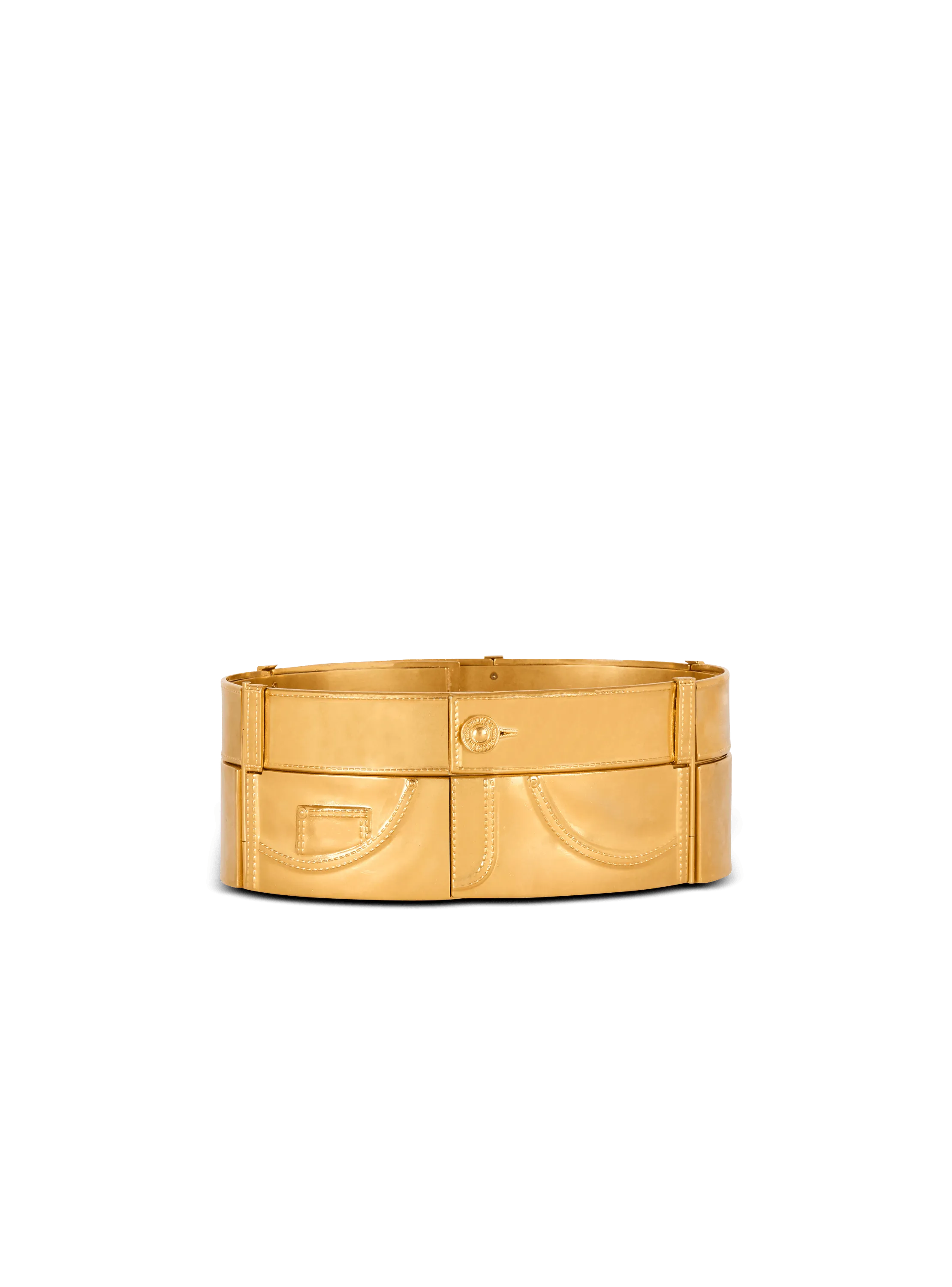 Brass belt with jeans effect