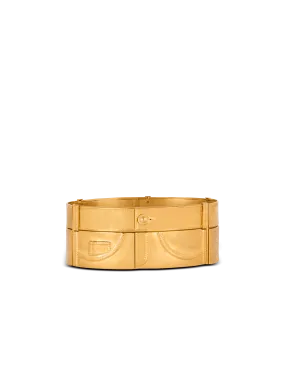 Brass belt with jeans effect