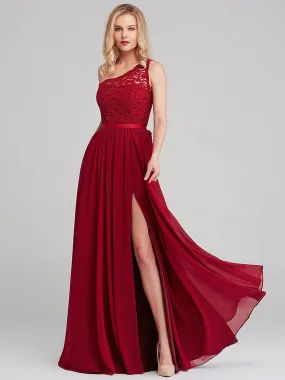 Bridesmaid Dresses A-Line Floor-Length Zipper Chiffon Formal Gowns