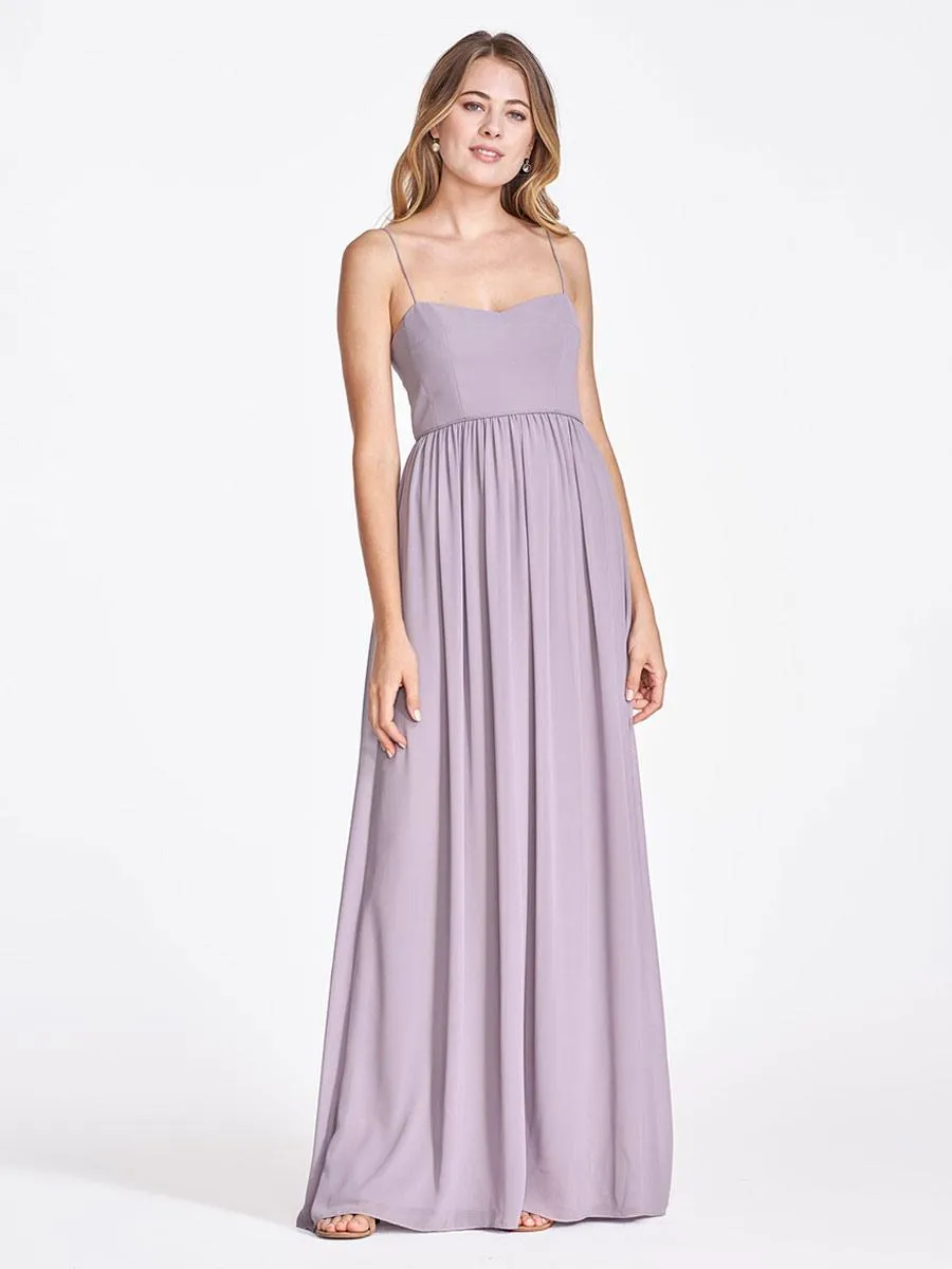 Bridesmaid Dresses A-Line Floor-Length Zipper Chiffon Prom Dress