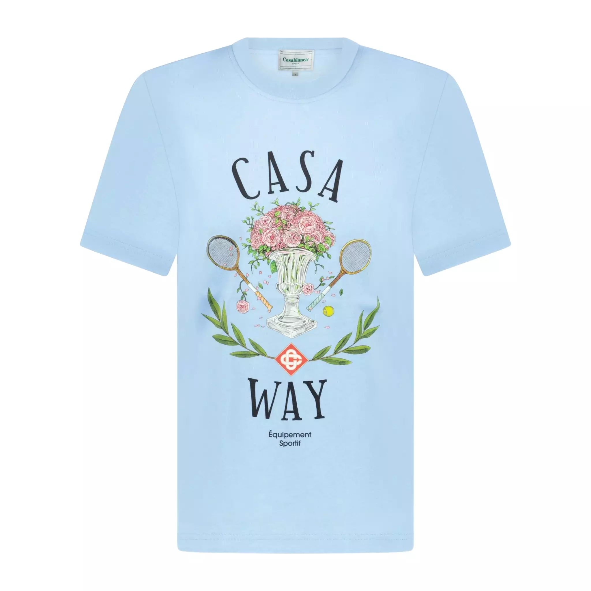 CASABLANCA CASAWAY PRINTED T-SHIRT SKY BLUE