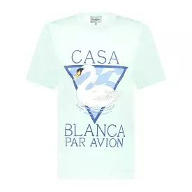 CASABLANCA PAR AVIAN SCREEN PRINTED T-SHIRT MINT GREEN