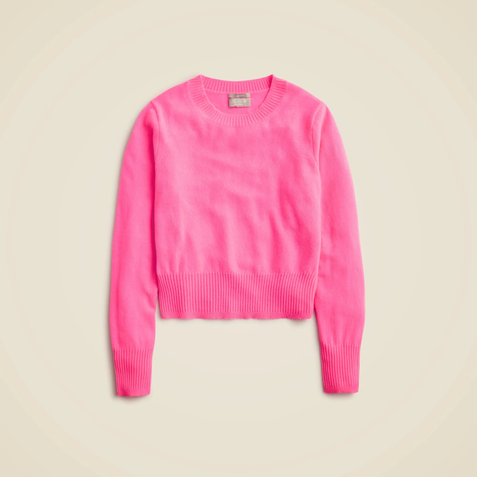 Cashmere shrunken crewneck sweater