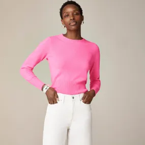 Cashmere shrunken crewneck sweater