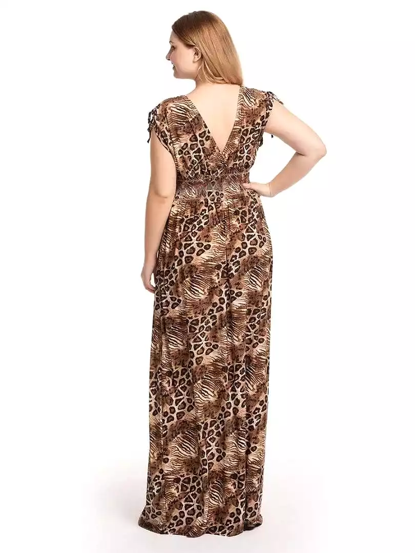 Casual Dresses Leopard Print Long Maxi Boho Dress XL X3449976