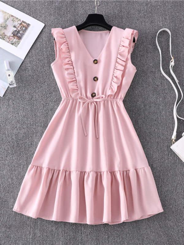 Casual Ruffle Women Mini Dress