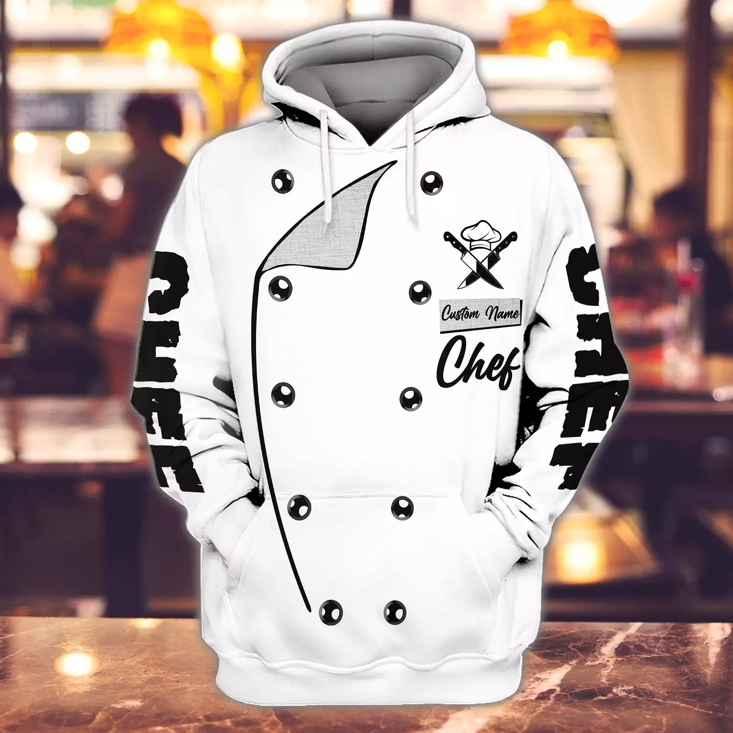 CHEF 3D ALL OVER PRINTED MEN AUTUMN HOODIE CUSTOM NAME - T-SHIRT DESIGN