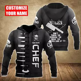 CHEF 3D ALL OVER PRINTED MEN AUTUMN HOODIE CUSTOM NAME - T-SHIRT DESIGN