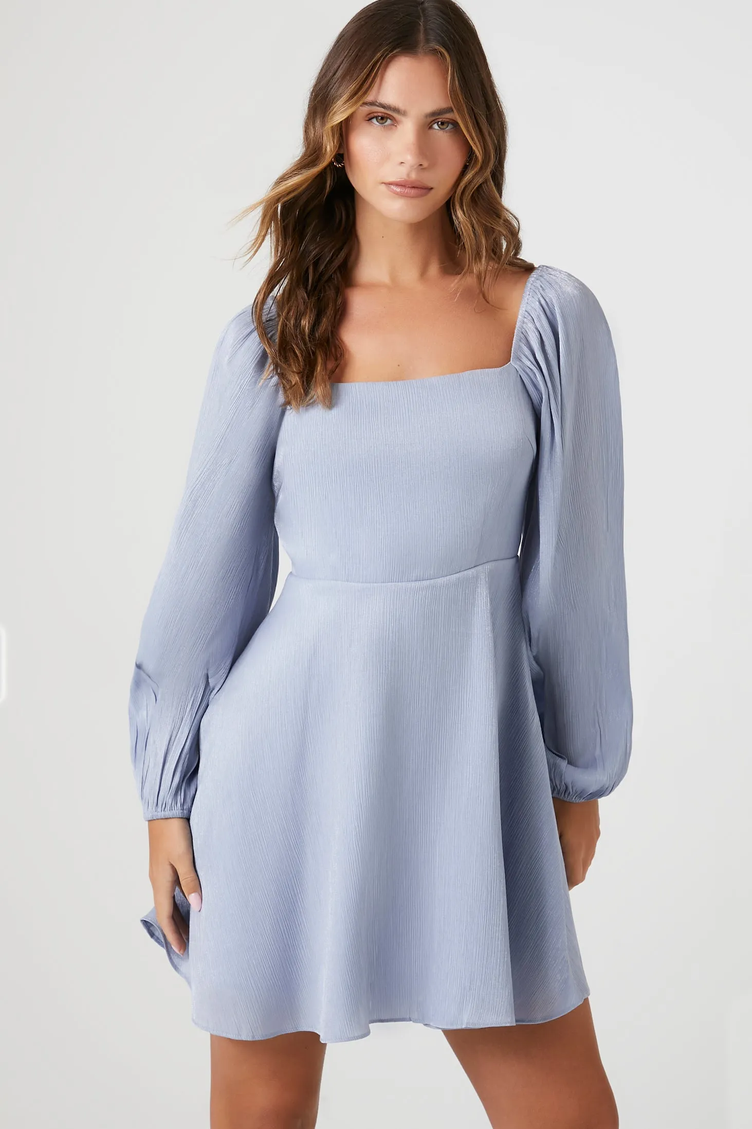 Chiffon Peasant Sleeve Midi Dress