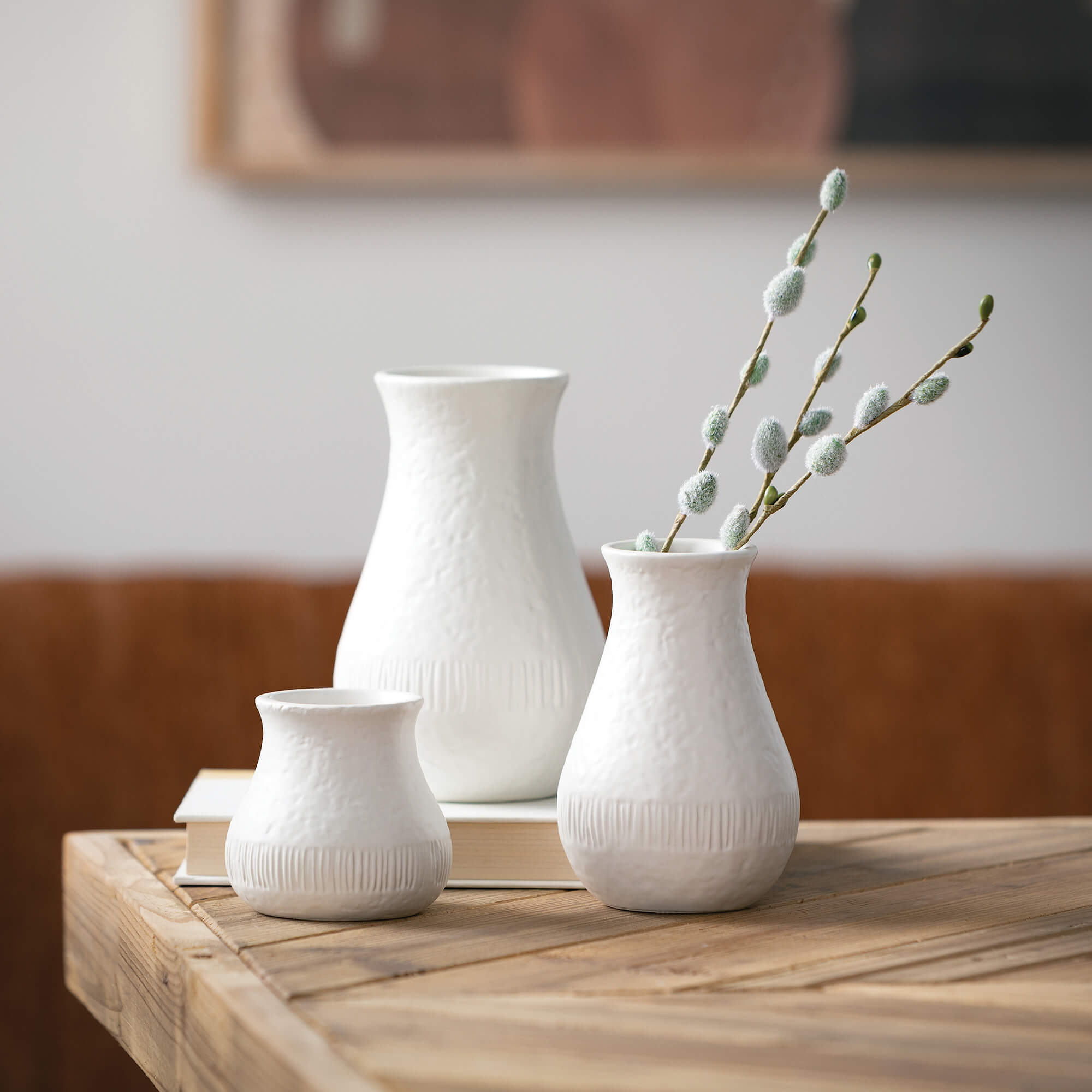 Chiffon Stone Vase Set Of 3