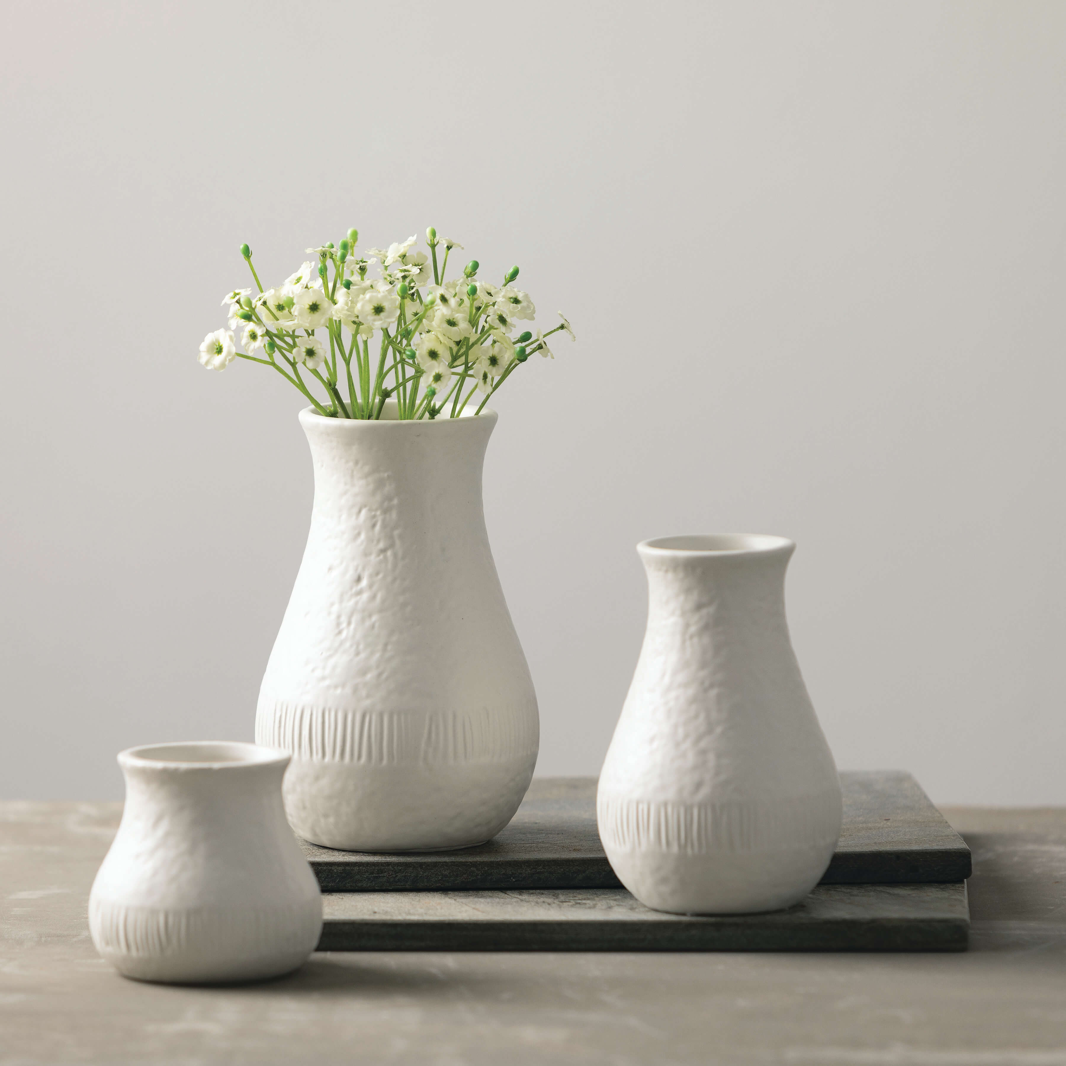 Chiffon Stone Vase Set Of 3