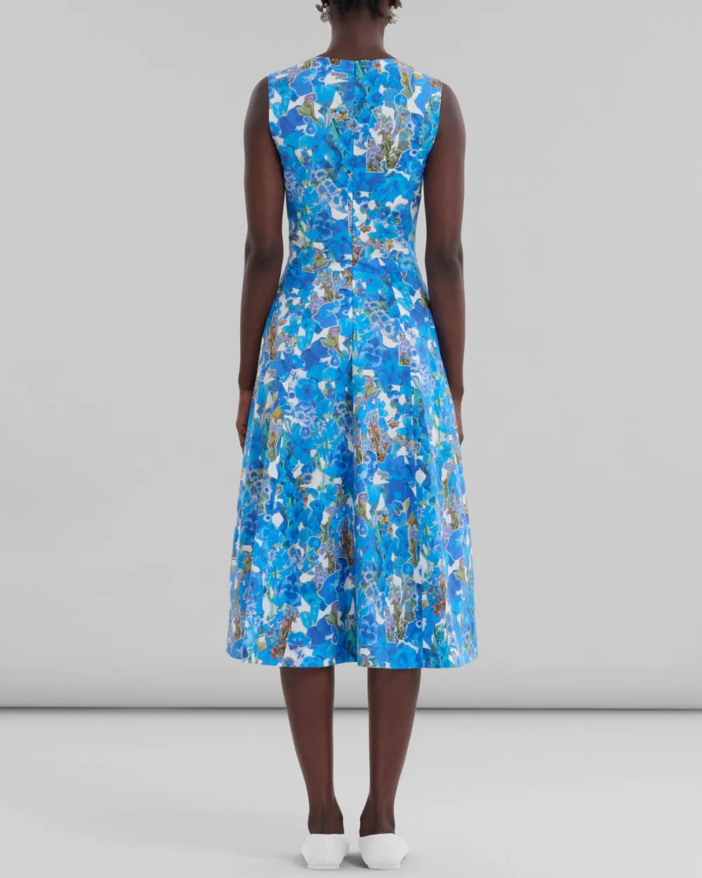 Cobalt Floral Print Aline Dress