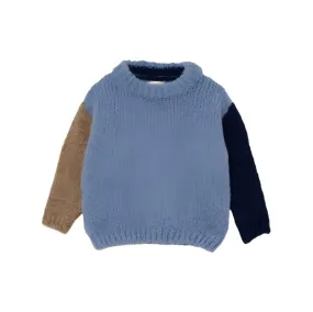 COLORBLOCK BABY SWEATER - BLUE