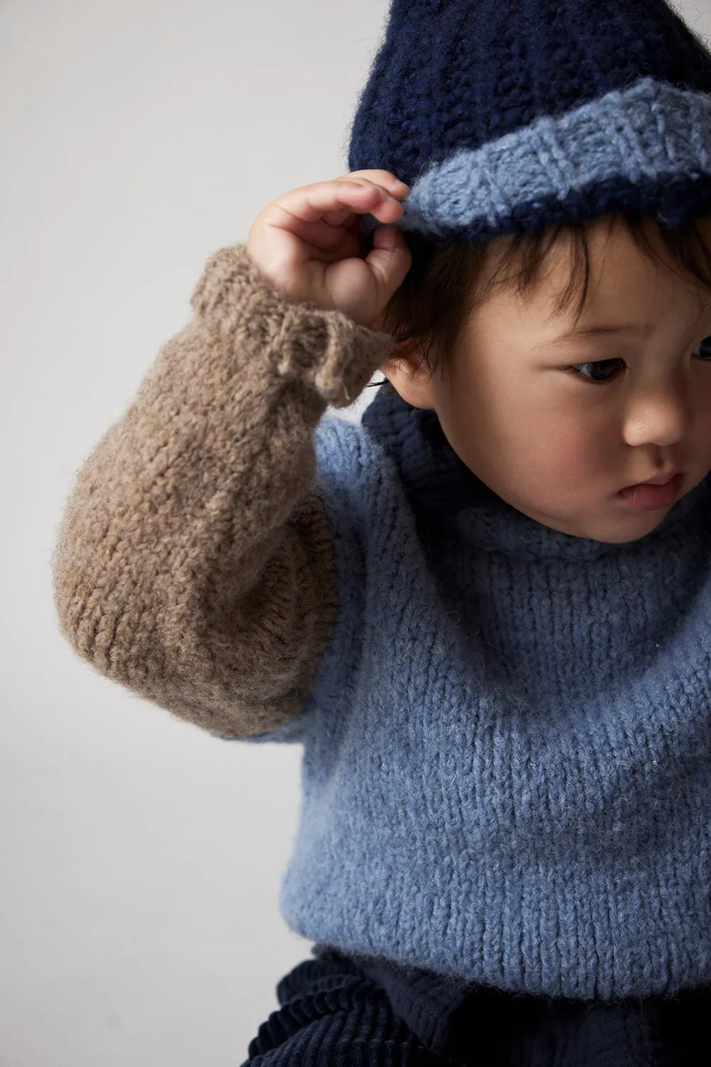 COLORBLOCK BABY SWEATER - BLUE