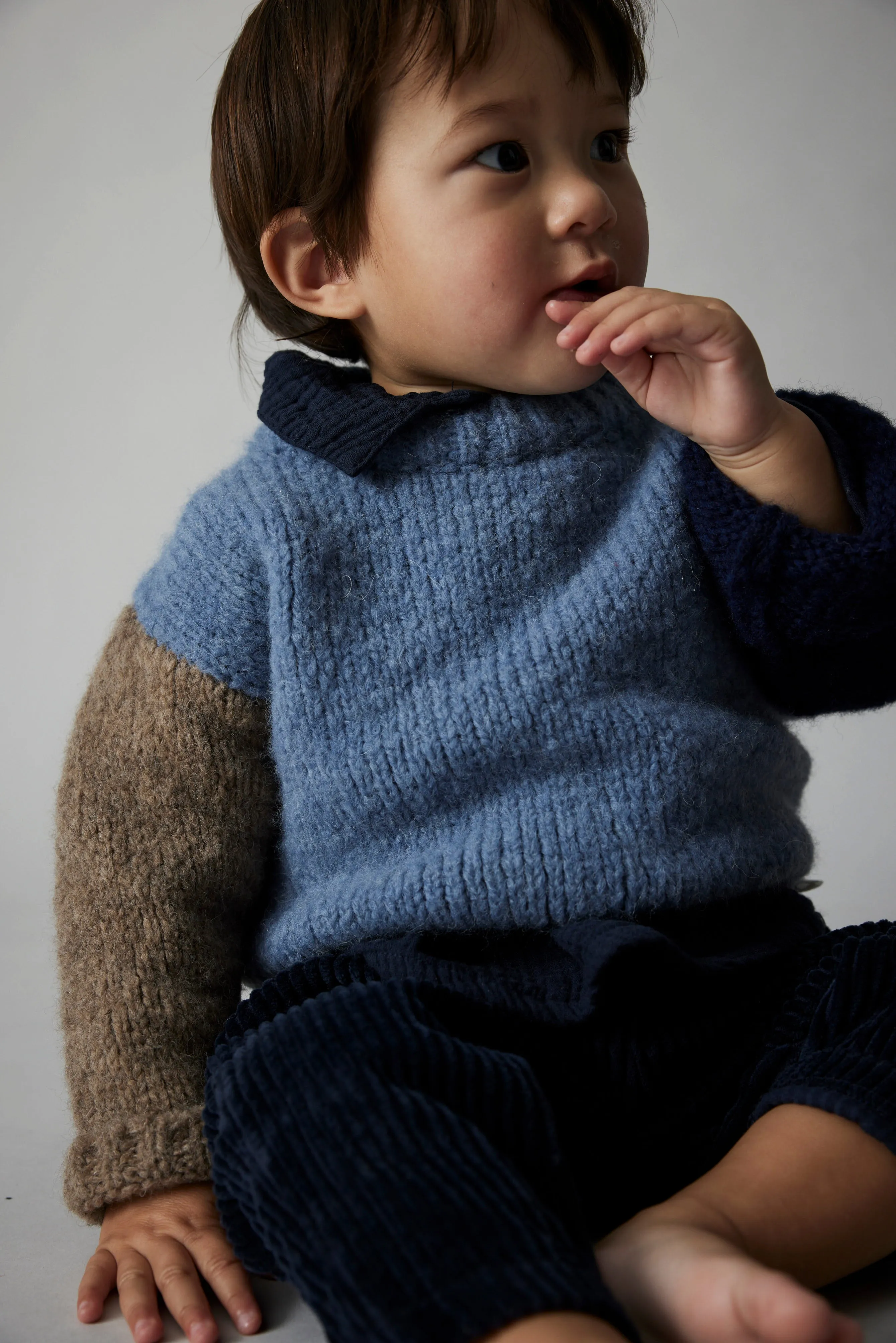 COLORBLOCK BABY SWEATER - BLUE