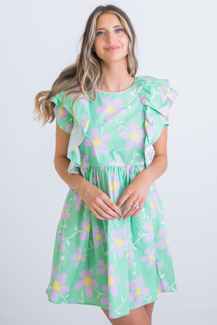 Daisy Ruffle Poplin Dress