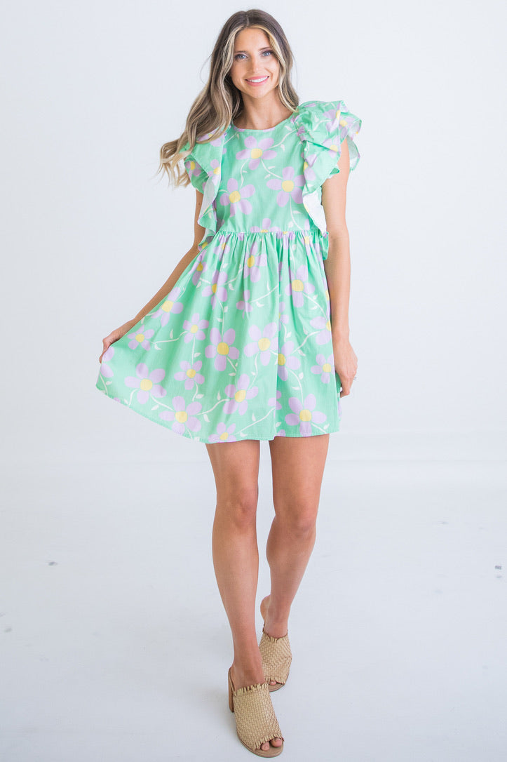 Daisy Ruffle Poplin Dress