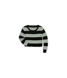 Ecko Unltd. Womens Metallic Stripe Open Neck Knit Sweater