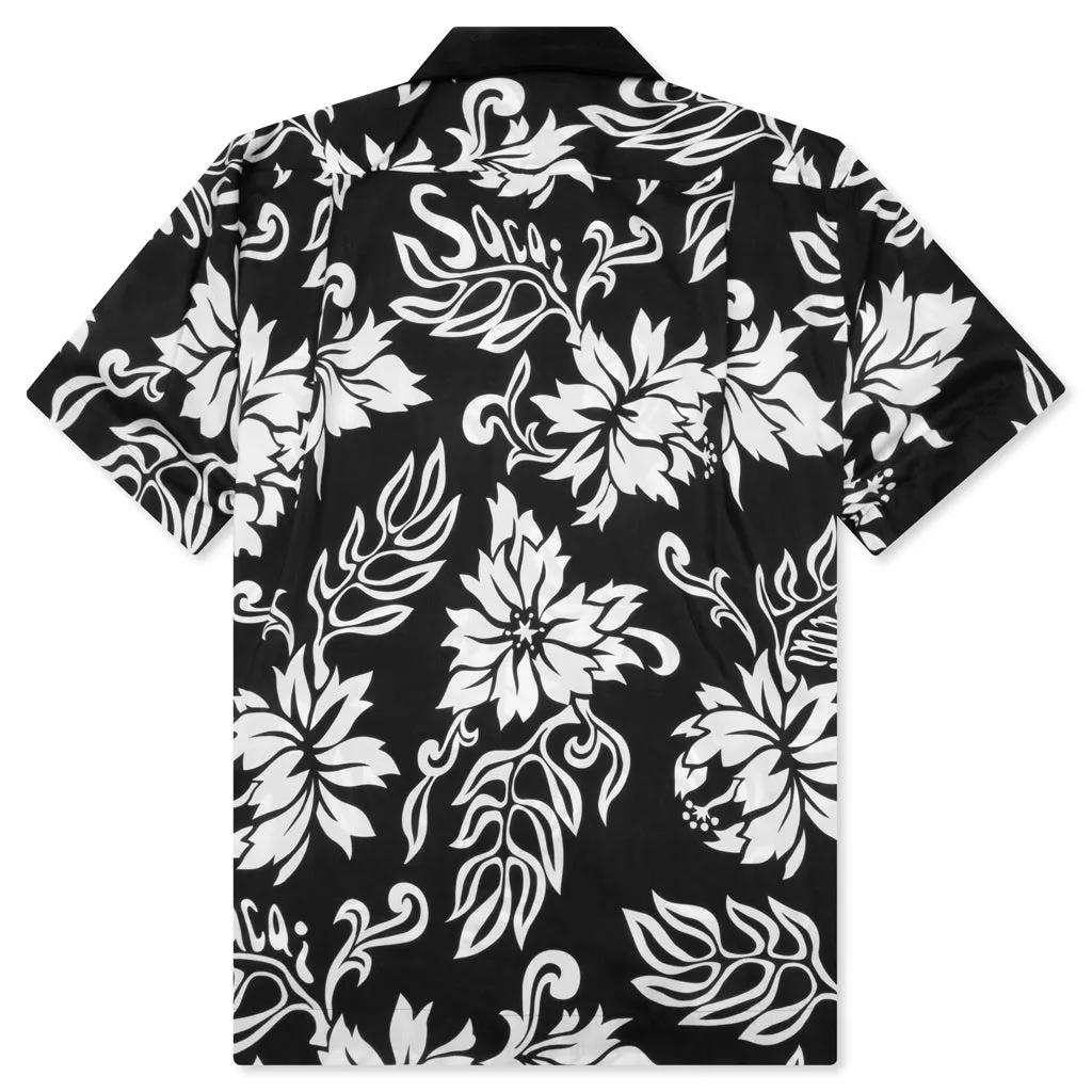 Floral Print Shirt - Black