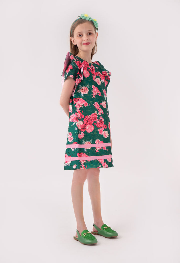 Floral Ruffle Sleeve Dress