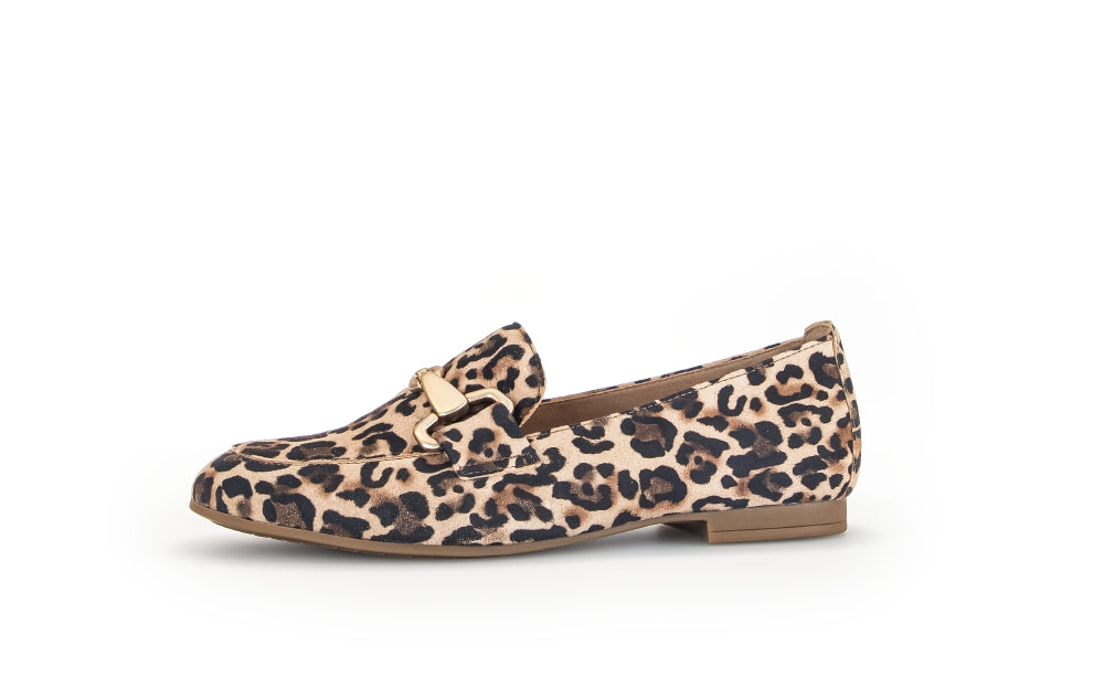 Gabor Leopard Print Suede Loafer 21132