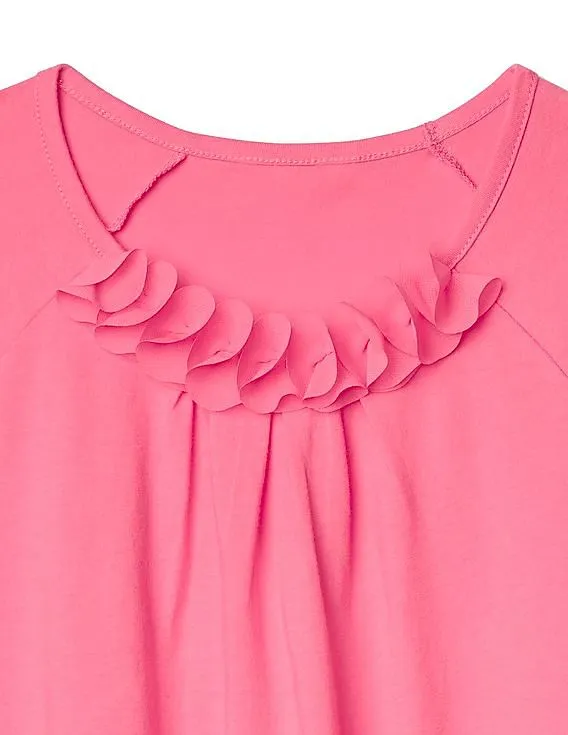 GAP Girls Pink Chiffon Applique Tee