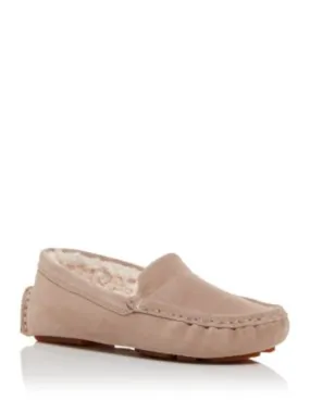 GENTLE SOULS KENNETH COLE Womens Beige Moc-Toe Driver Padded Mina Round Toe Slip On Leather Loafers Shoes