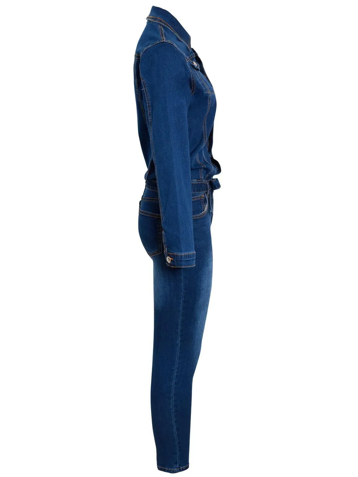 Girls Denim Stretch jumpsuit, Ages 3 to 14 Years