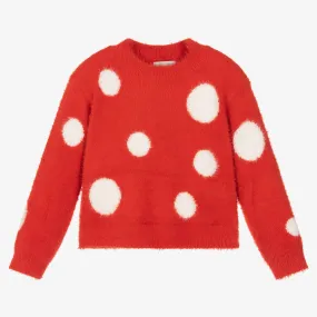 Girls Red Knitted Sweater