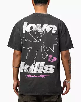 Goat Crew Love Kills Heavyweight T-Shirt Black Wash