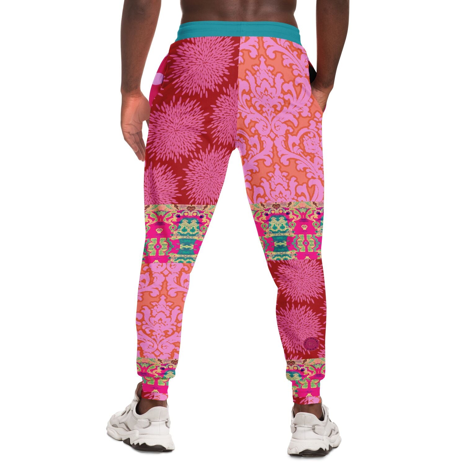 Gypsy Beat Pink Patchwork Unisex Fleece Joggers