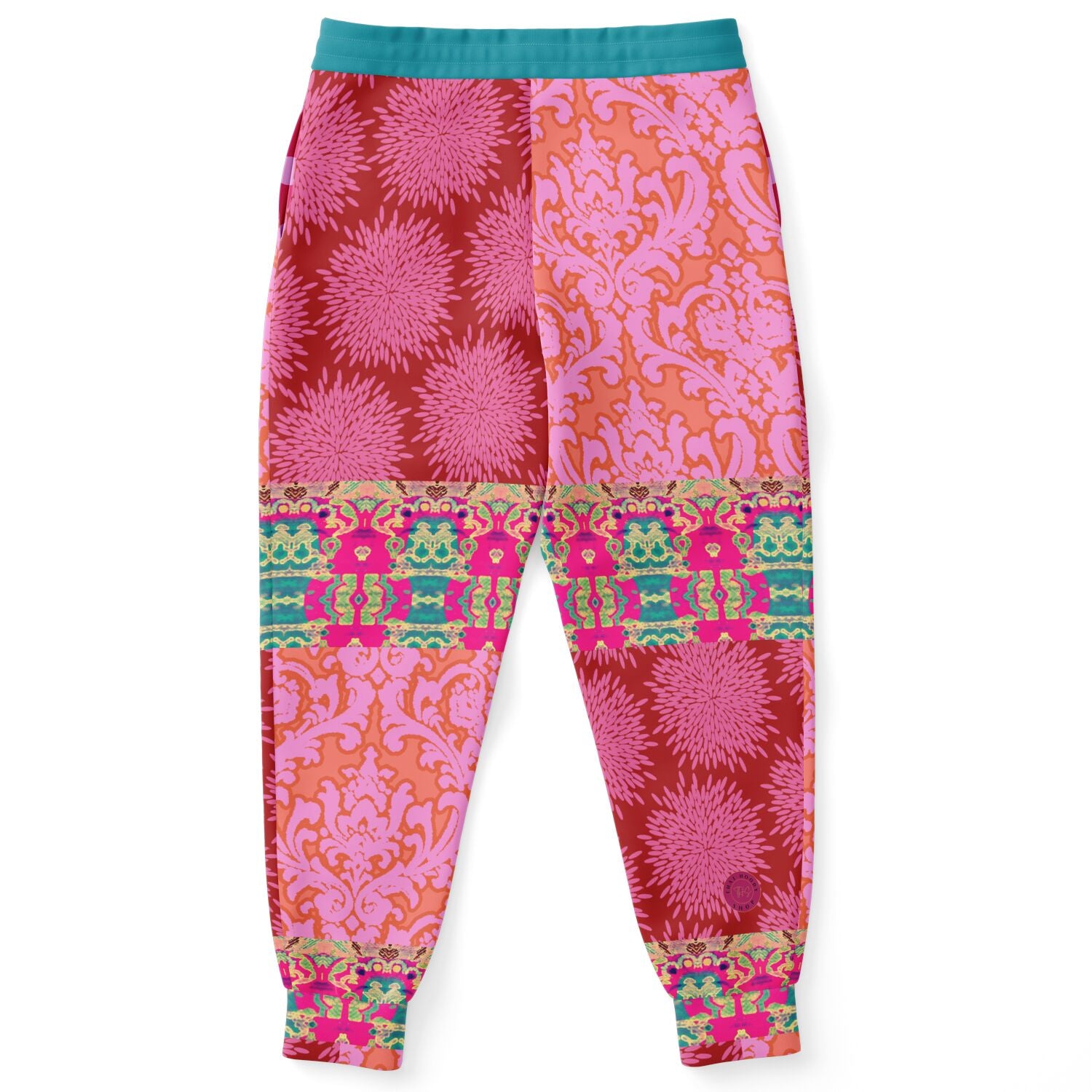 Gypsy Beat Pink Patchwork Unisex Fleece Joggers