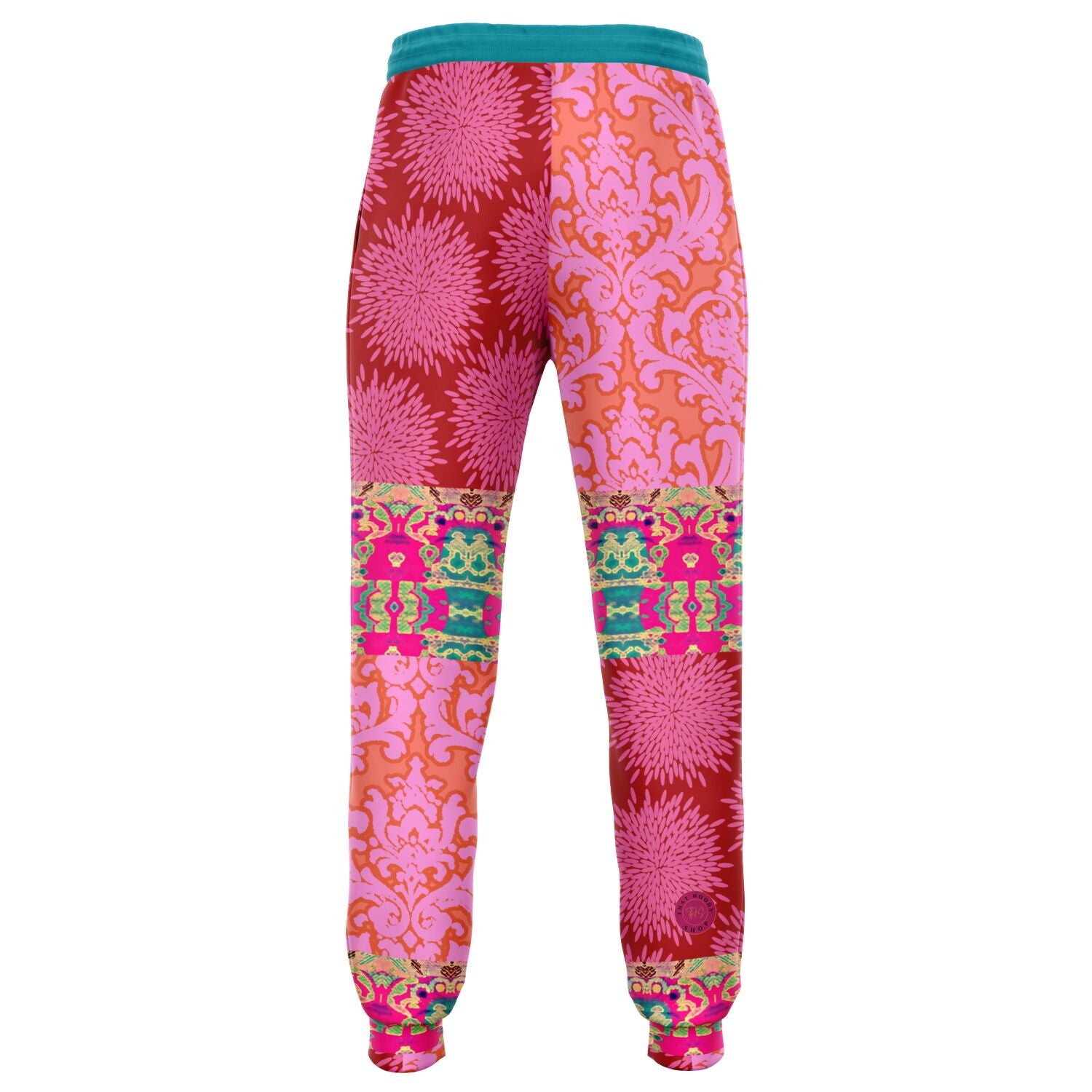 Gypsy Beat Pink Patchwork Unisex Fleece Joggers